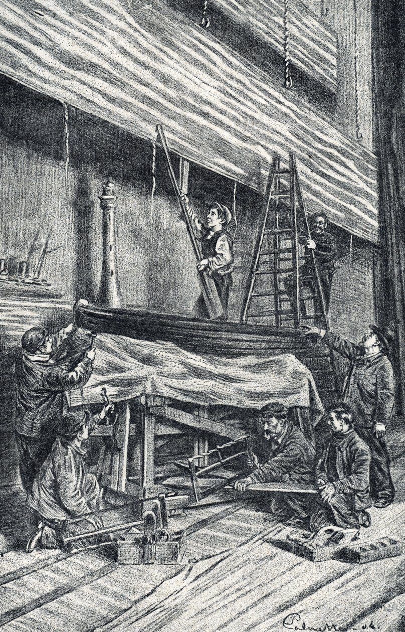 Mestres da propriedade: montando cenários antes da performance Gravura de “Excursion a travers les métiers” de Pierre Calmette Private Collection 作： ピエール・カルメッツ