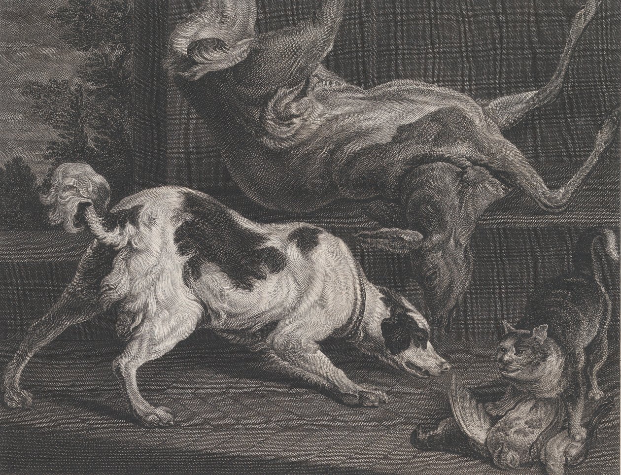 犬と静物、1778 作： ピエール・シャルル・カノ