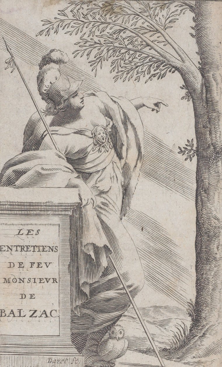 口絵、故バルザック氏へのインタビューより Les Entretiens de Feu Monsieur d...、1660年。 作： ピエール・ダレット