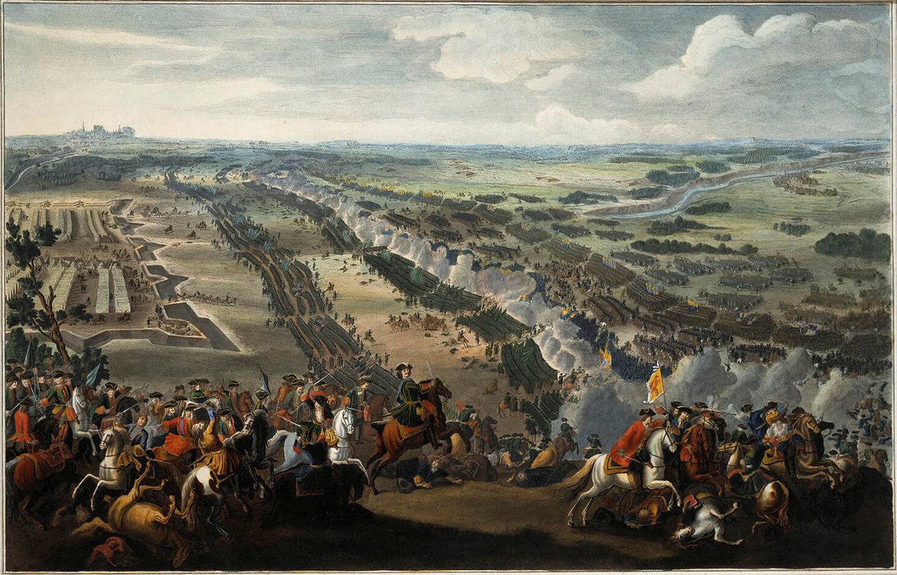 1724年以降、1709年6月27日のポルタヴァの戦い。 作： ピエールデニスIIマーティン