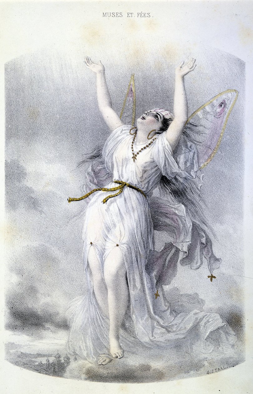フェー。La Peri - 「Les femmes mythologiques（神話の女性たち）」（MeryとFoelix著、G.Staal画、Gouet編）に収録。 作： ピエール・ギュスターヴ・ユージン・スタール