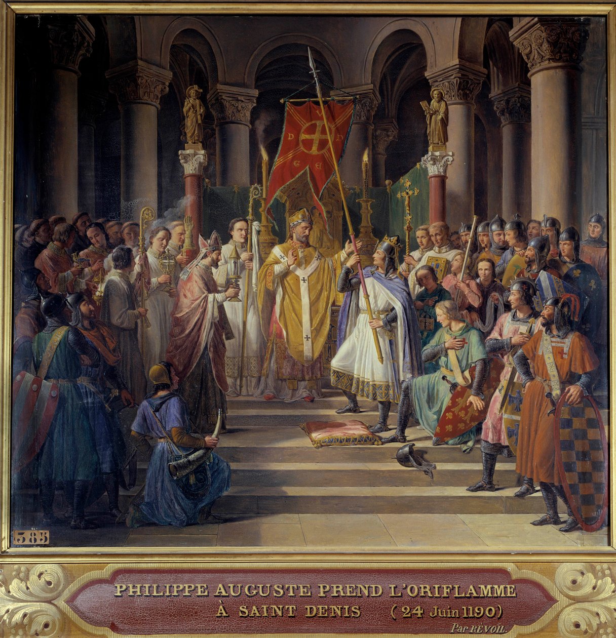 Dritter Kreuzzug: König Philipp II. August nimmt das Oriflamme von Saint-Denis von Pierre Henri Revoil