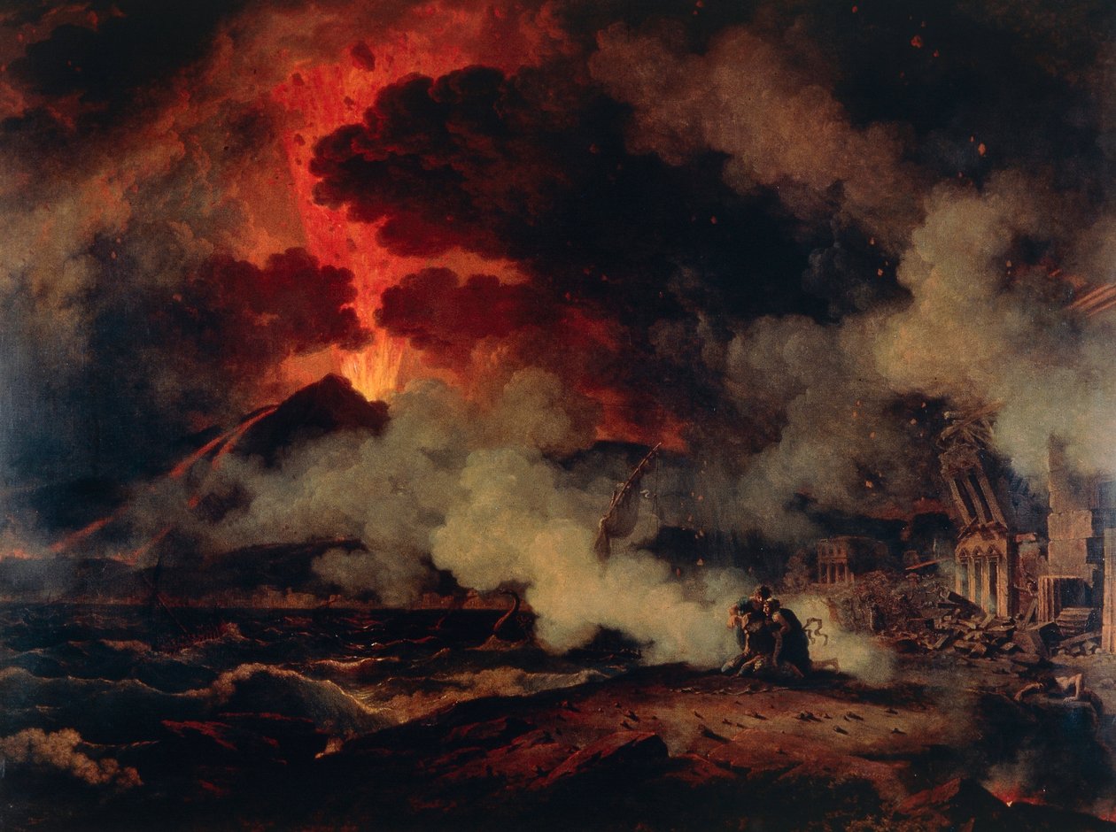 ヴェスヴィオ火山の噴火（油彩・キャンバス 作： ピエール・アンリ・ド・ヴァランシエンヌ
