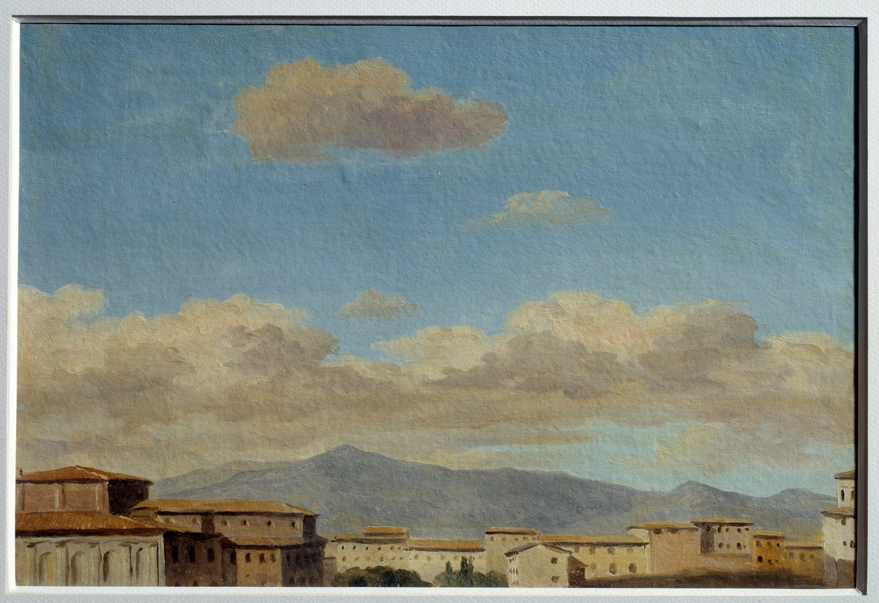 キリナル（ローマ）の空の習作。ピエール・アンリ・ド・ヴァランシエンヌ（1750-1819）の絵画 作： ピエール・アンリ・ド・ヴァランシエンヌ