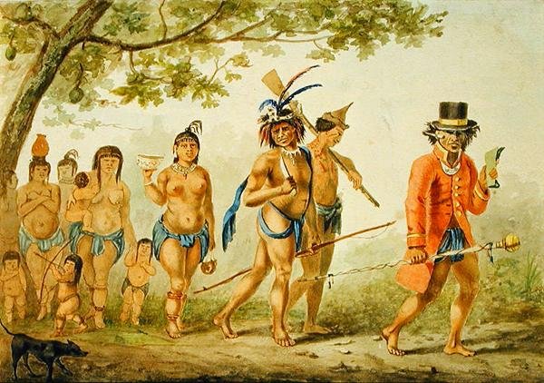 部族の行進」1839年頃（紙に水彩 作： ピエール・J・ブノワ