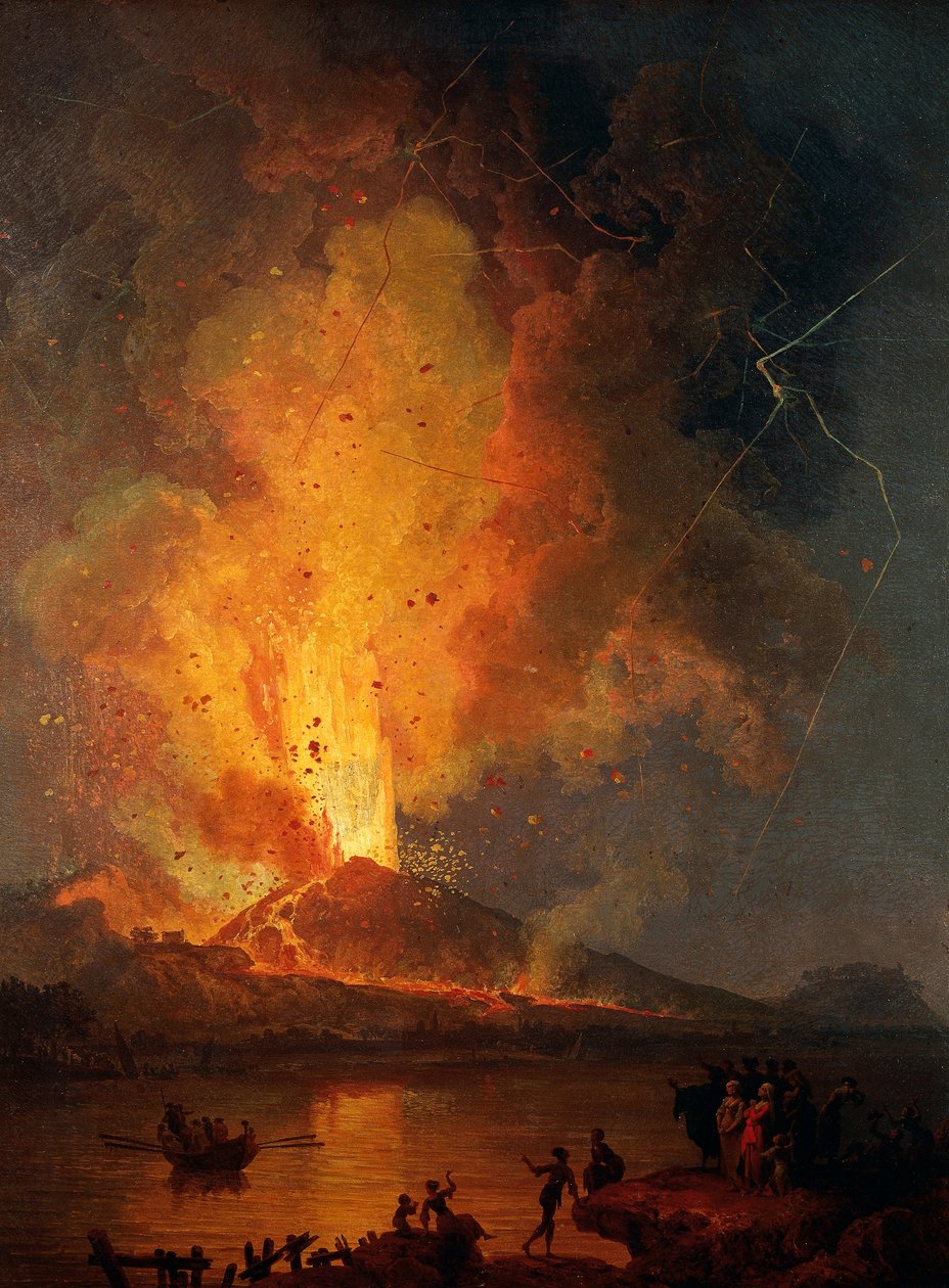 ベスビオ火山の噴火の様子