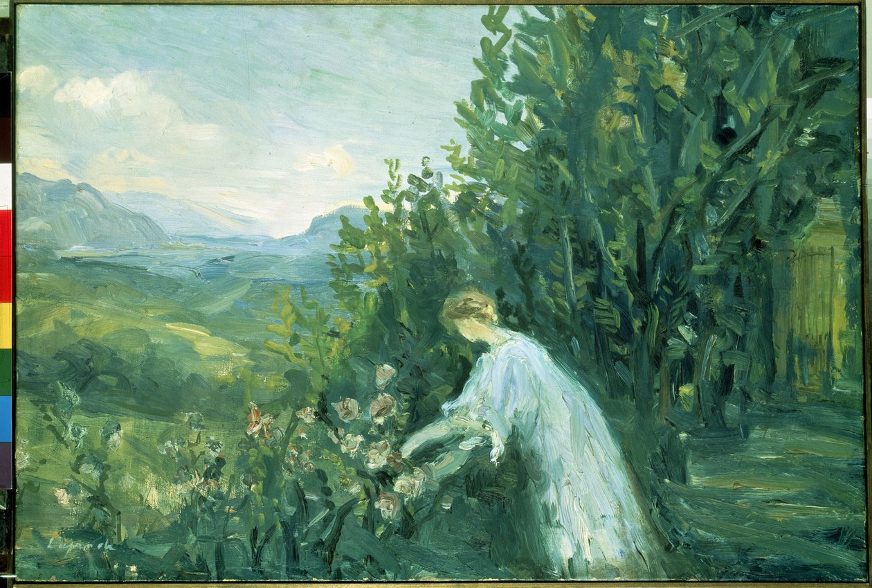 Woman in a Garden (レディ・イン・ザ・ガーデン)。 ピエール・ラプラード (1875-1931) の絵画 作： ピエール・ラプラード