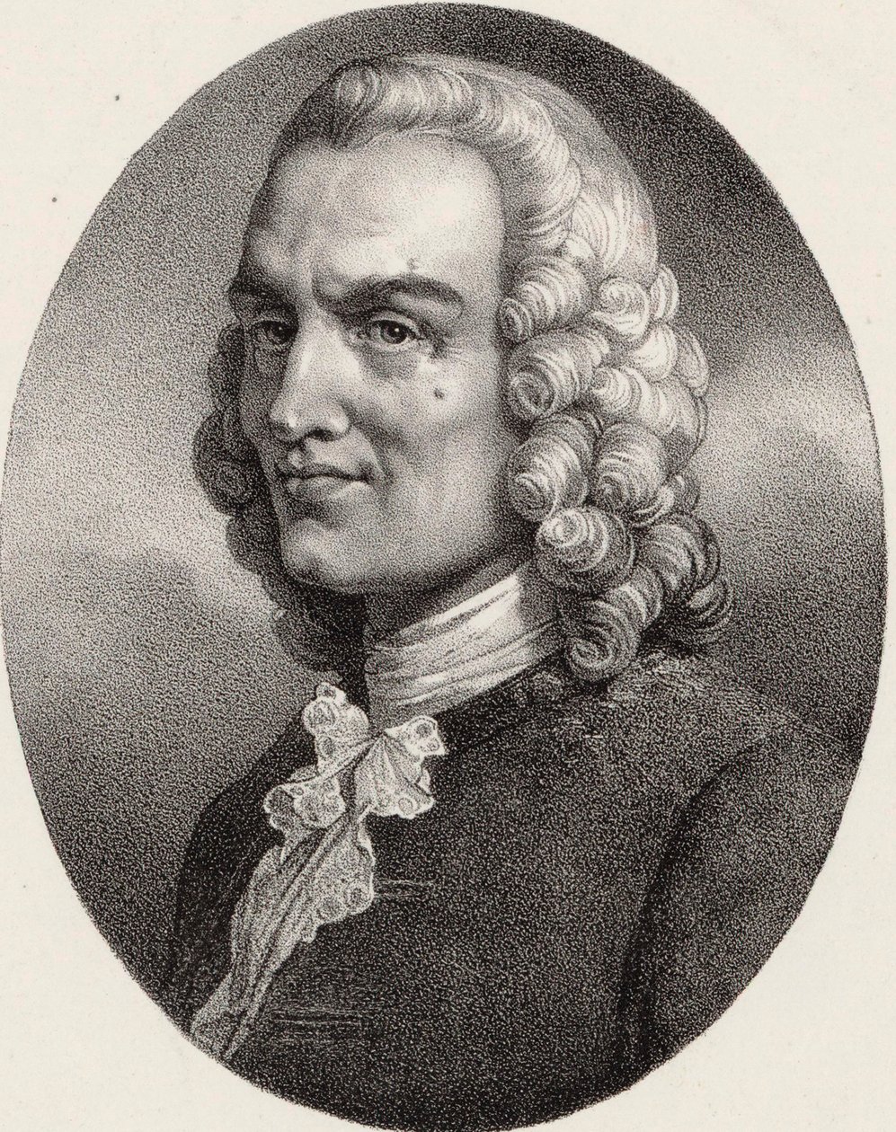 作曲家ジャン＝フィリップ・ラモーの肖像画（1683～1764年）。 作： ピエール・ルイ・アンリ・グレヴェドン