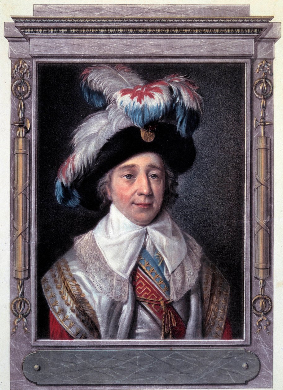 フランス革命。フランスの政治家、ポール・ド・バラス（1755-1829）の肖像。アリクス・ピエール・ミシェル（1762 - 1817）による版画。 作： ピエール・ミシェル・アリックス
