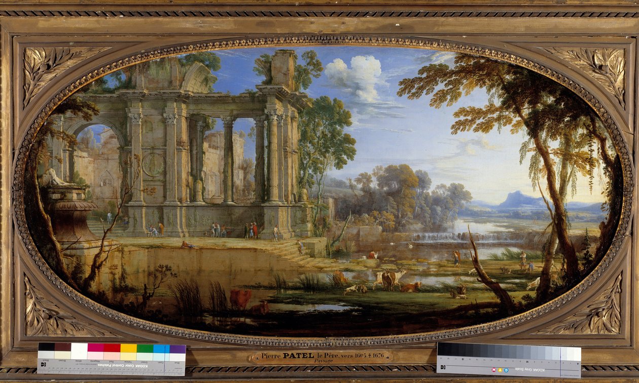 ピエール・パテルによる古代遺跡の絵画で構成された風景 作： ピエール・パテルス