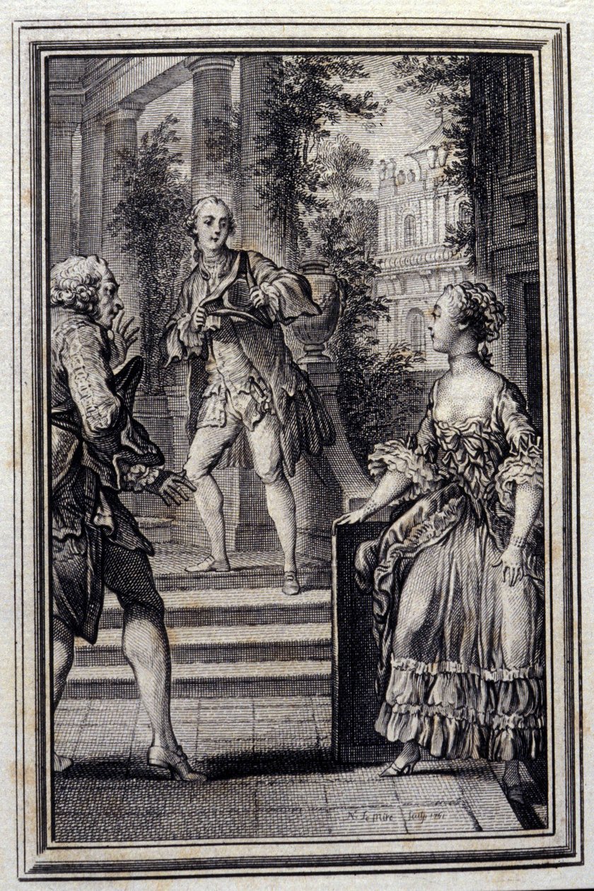 La Confidente sans savoir ou le Stratageme - Jean La Fontaineの "Tales et nouvelles en vers "の中で。1776.イラスト：P.P.Choffard 作： ピエールフィリップチョファード