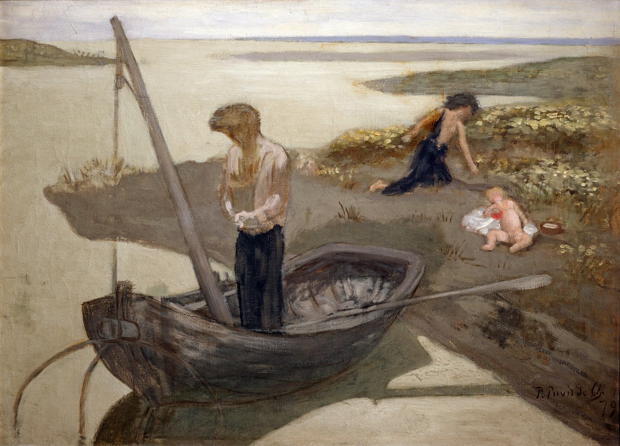 ピエール・ピュヴィ・ド・シャヴァンヌ、貧しき漁夫、希少な額装用画集より シャヴァンヌ 「貧しき漁夫」 [22009009]のアート作品 - アフロ