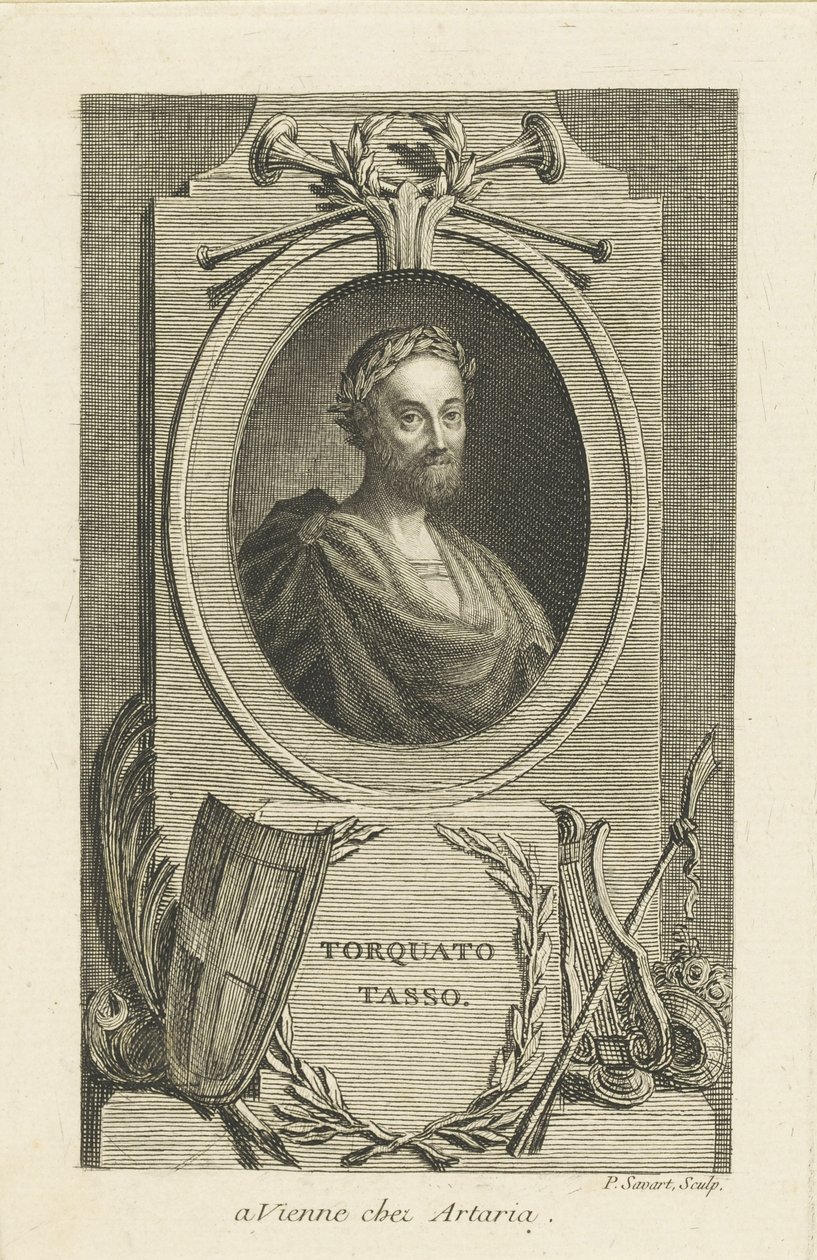 Torquato Tasso の肖像 1544-1595 年、1770 年頃。 作： ピエール・サヴァート