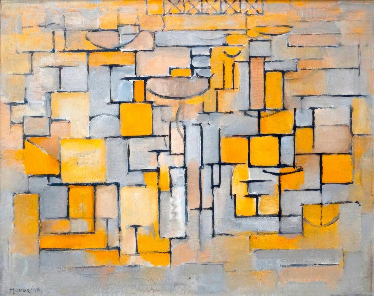 絵画No 8（キャンバスに油彩） 作： ピエト・モンドリアン
