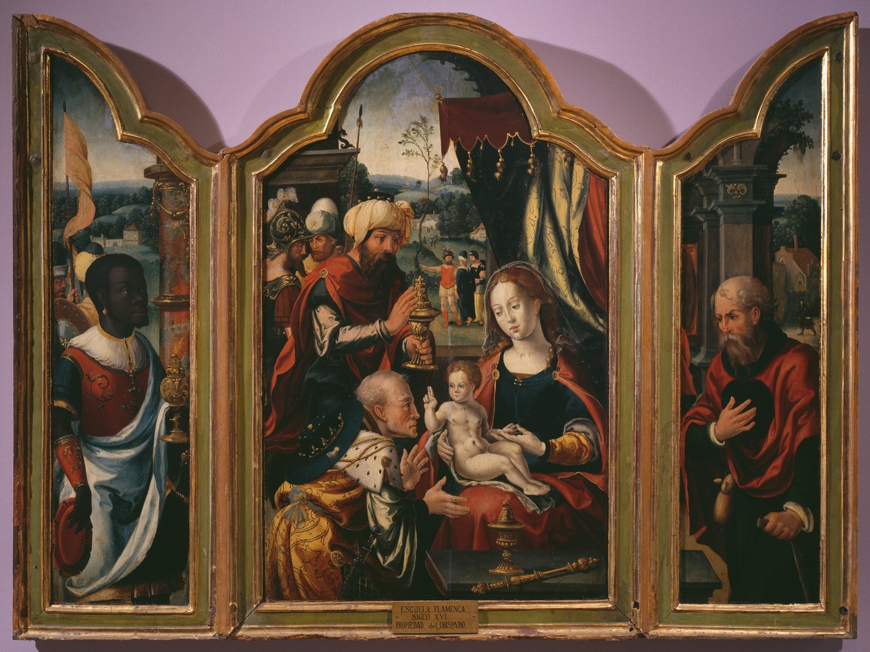 賢者の礼拝、エピファニートリプティック、1540年（345853も参照） 作： Pieter Coecke van Aelst