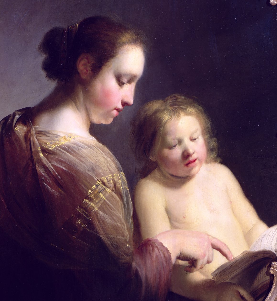 読むことを幼児のキリストに教える聖母、c.1630（177874の詳細） 作： ピーター・フランシュ・デ・グレバー
