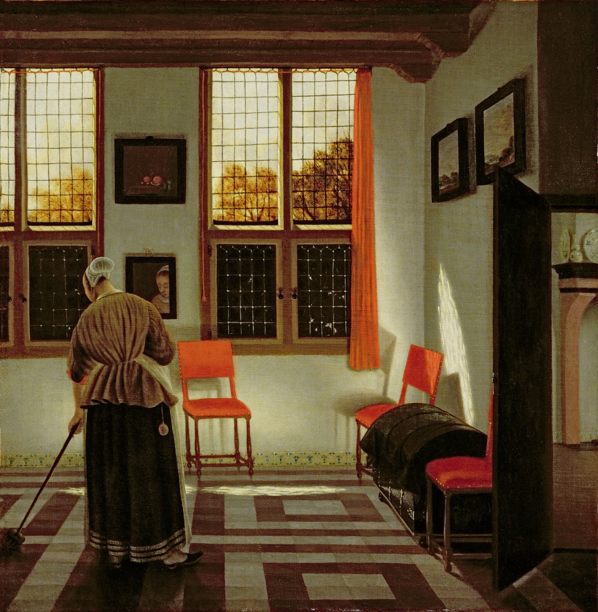 オランダのインテリア、1665-70 作： ピーター・ヤンセン