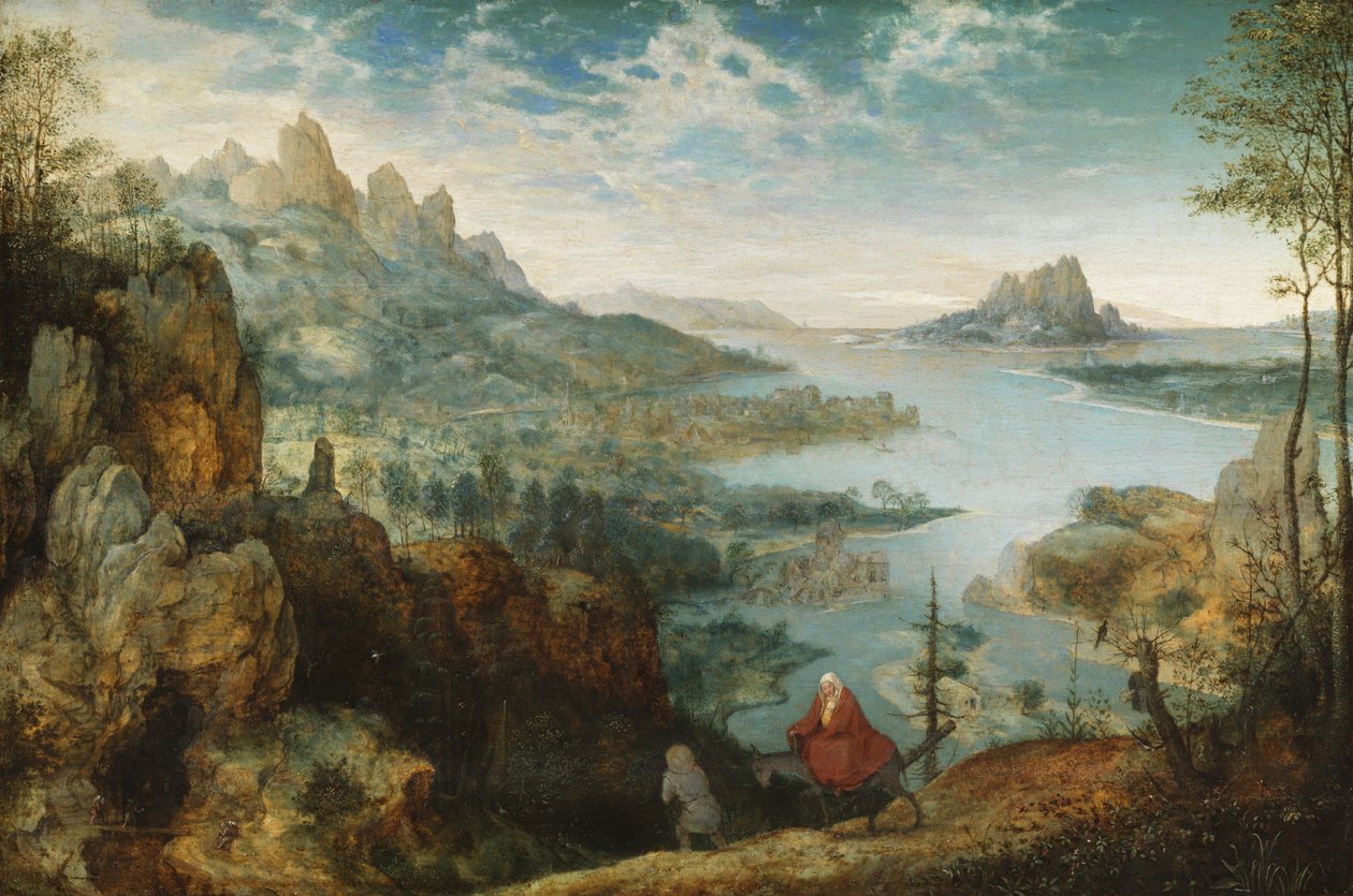 エジプトへの飛行のある風景、1563 作： ピーター・ブリューゲル長老