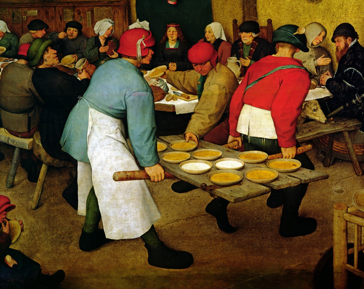 Peasant Wedding Bauernhochzeit、68946のパネルディテールに1568オイル 作： ピーター・ブリューゲル長老