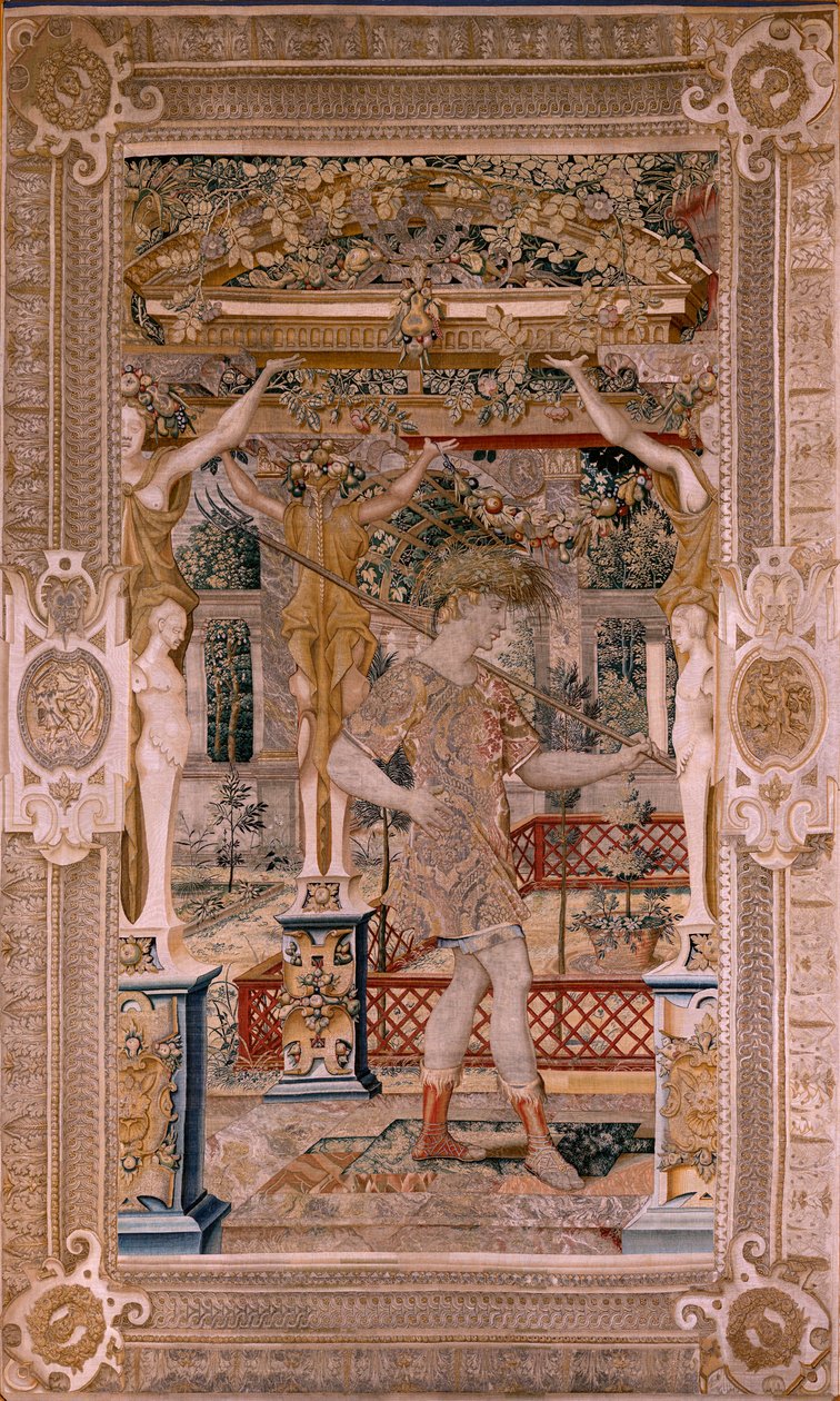 Vertumnus verwandelt sich in einen Bauern (Serie Vertumnus und Pomona) von Pieter (circle of) Coecke van Aelst