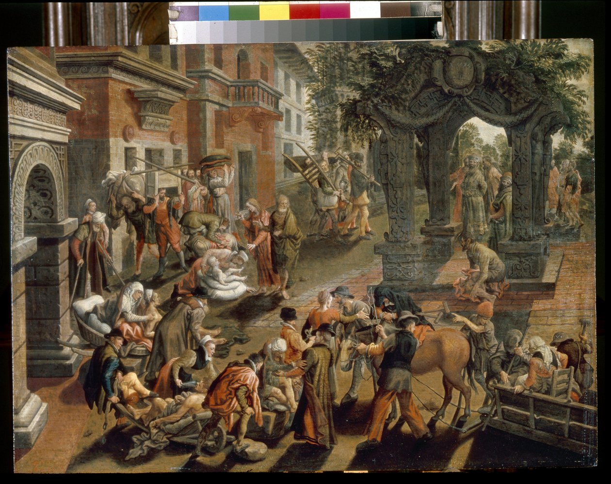 使徒ペテロとヨハネ。 （使徒ペテロとヨハネ）。 Pieter Aertsen (1508-1575) による絵画、木に油彩 作： ピーター・アルトセン