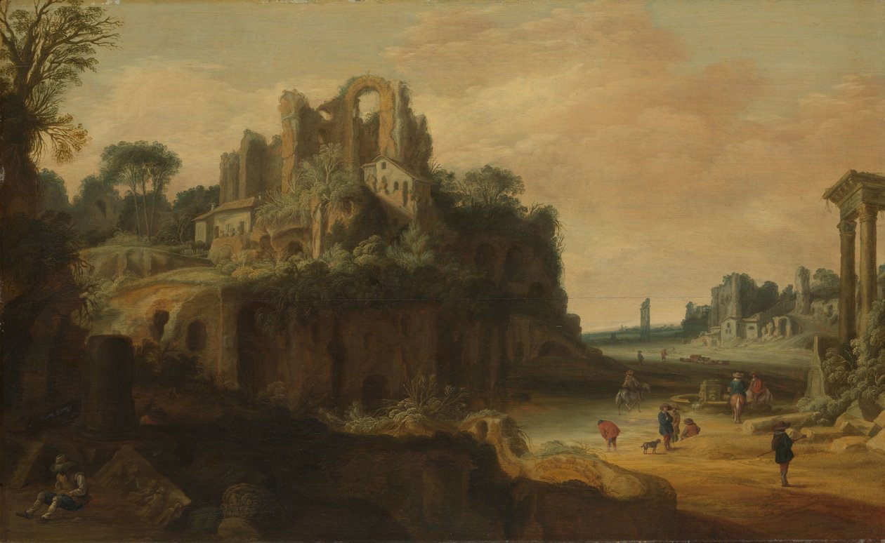 遺跡のあるローマの風景 作： Pieter Anthony van Groenewegen
