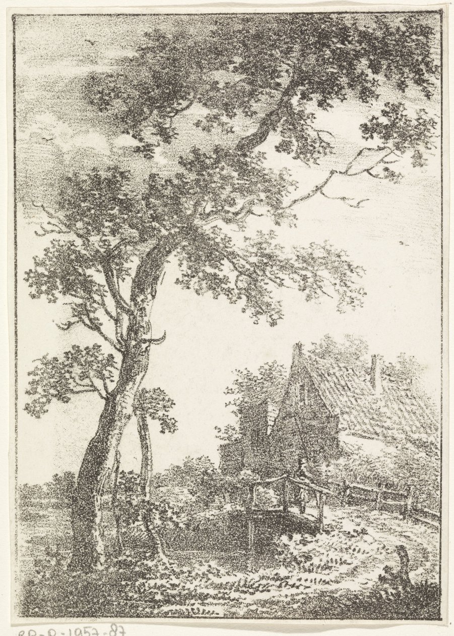 木と橋と家のある風景 作： Pieter Bartholomeusz床屋