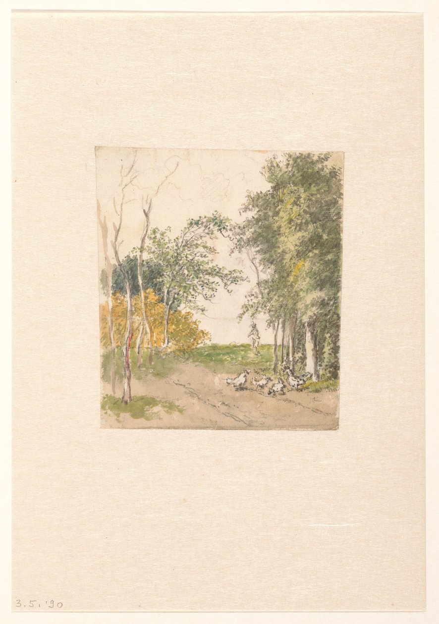 道路沿いの鶏のいる風景 作： Pieter Bartholomeusz床屋