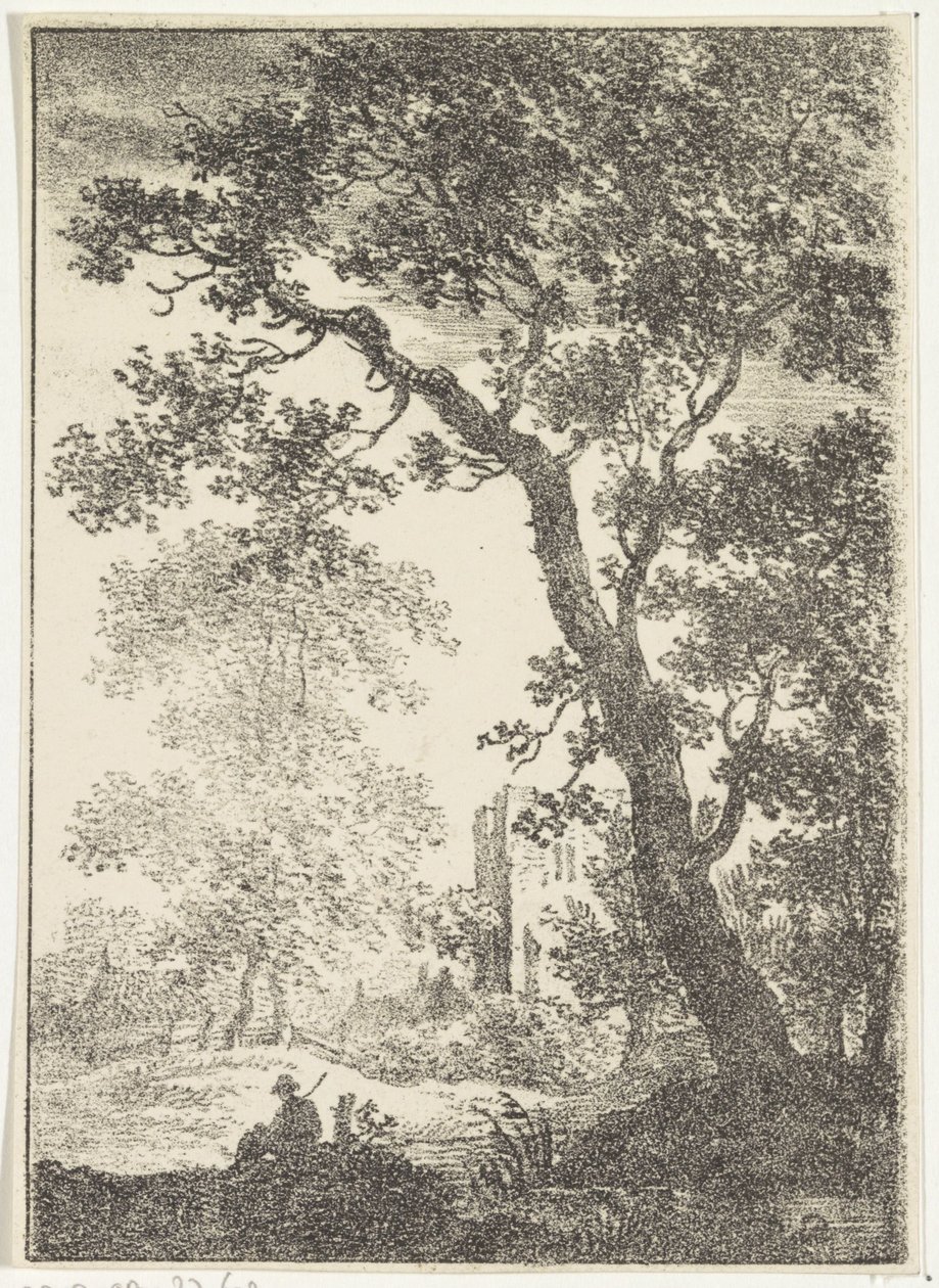 廃墟のある風景と坐像 作： Pieter Bartholomeusz床屋