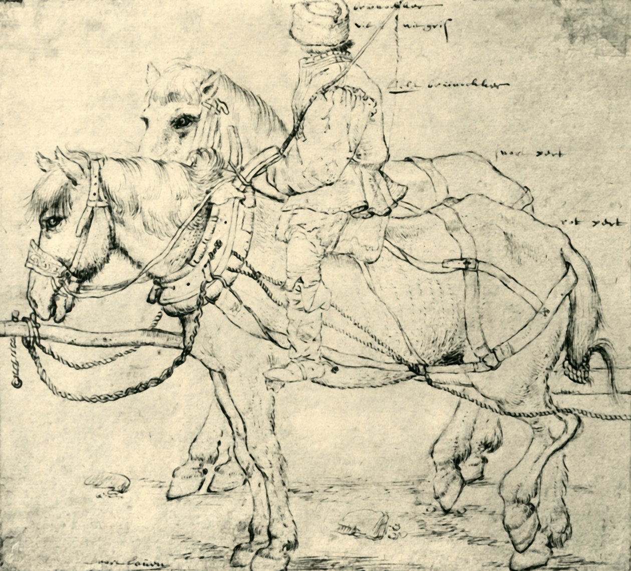 ライダーと2頭の馬、1559-1563、1943年。 作： ピーター・ブリューゲル長老