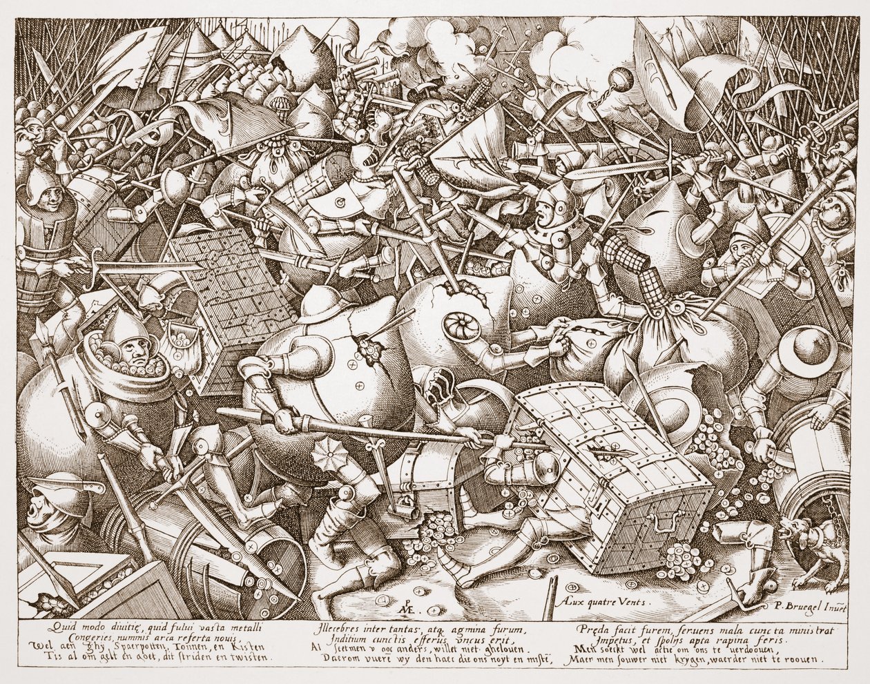 ピーターファンデルハイデンが刻んだ1570年以降の金の戦い 作： ピーター・ブリューゲル長老