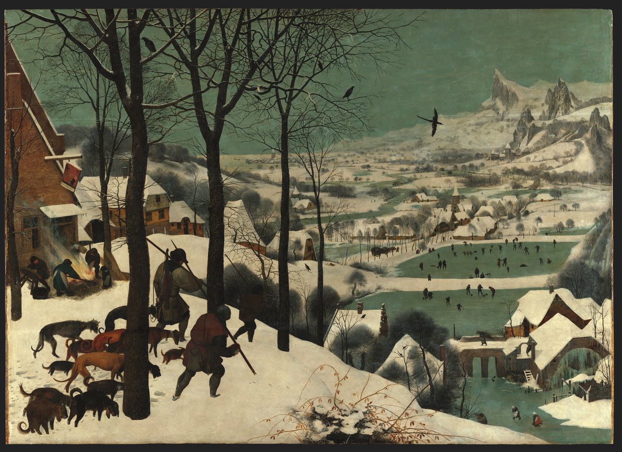 ドイツ語：Jäger im Schnee（冬）雪の中の狩人たち 作： ピーター・ブリューゲル長老