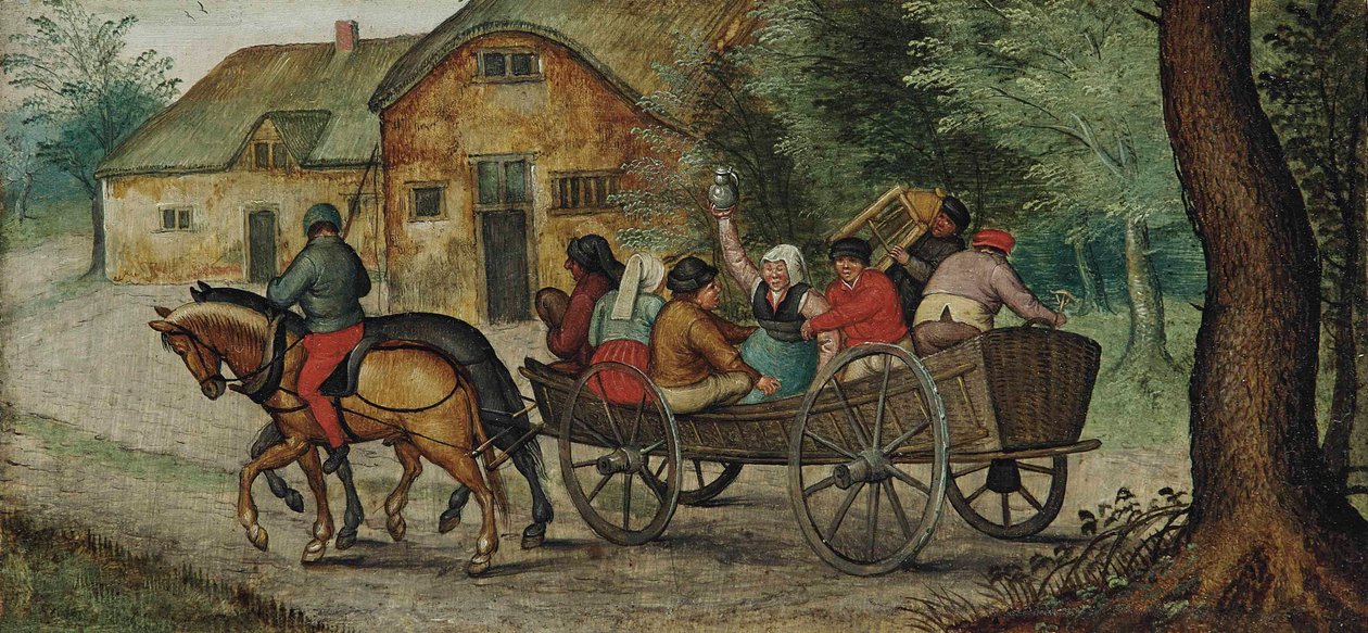 オランダ語：荷馬車に乗った農民たち 荷馬車に乗った農民たち 作： ピーター・ブリューゲル・ザ・ヤング