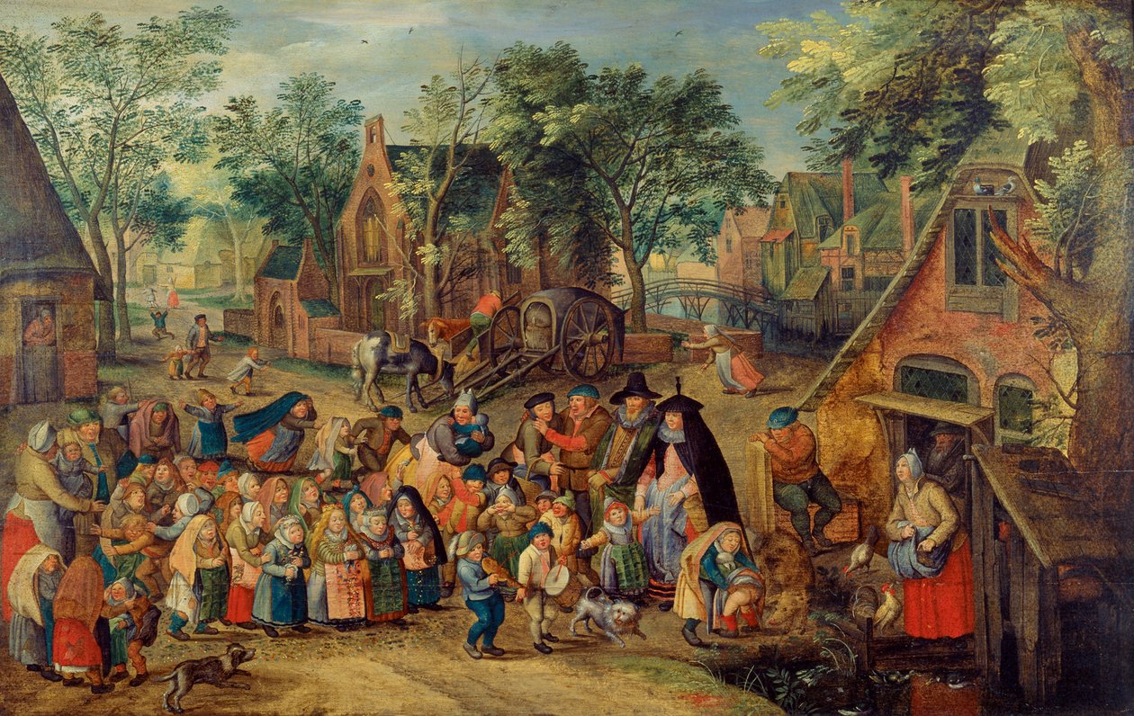 ペンテコステの花嫁ゲーム、c。 1620 作： ピーター・ブリューゲル・ザ・ヤング