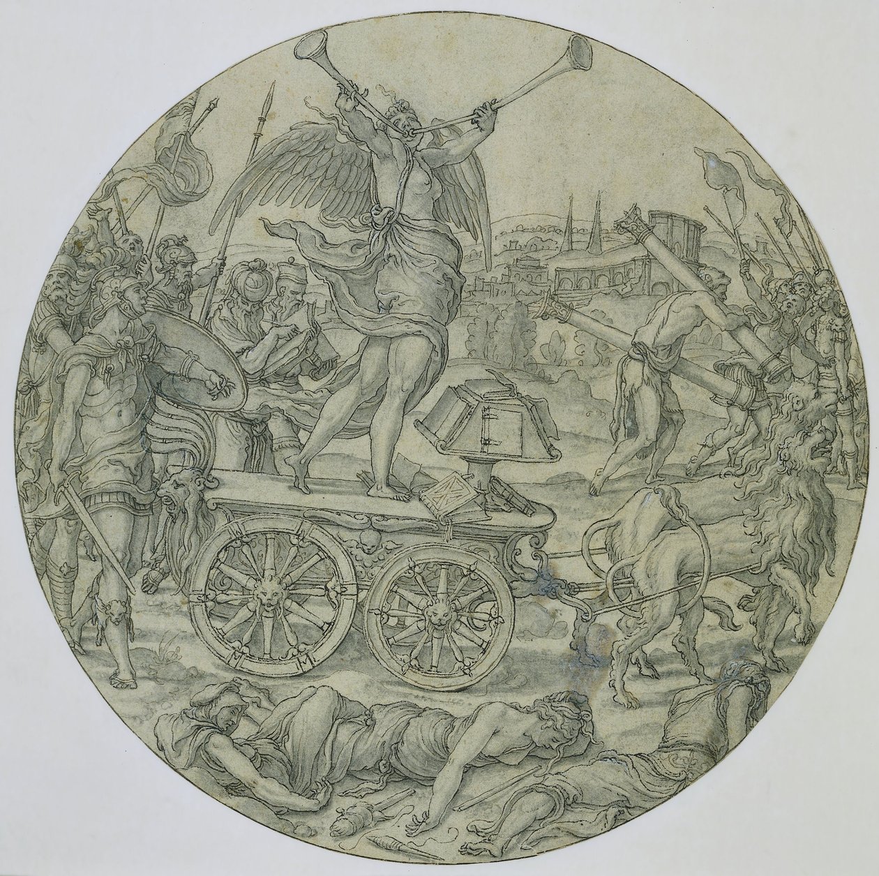 名声の勝利 作： Pieter Coecke van Aelst（I）（のワークショップ）