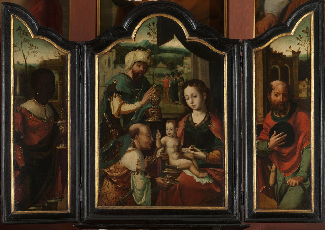 賢者の崇拝を伴うトリプティク 作： Pieter Coecke van Aelst（I）（のワークショップ）