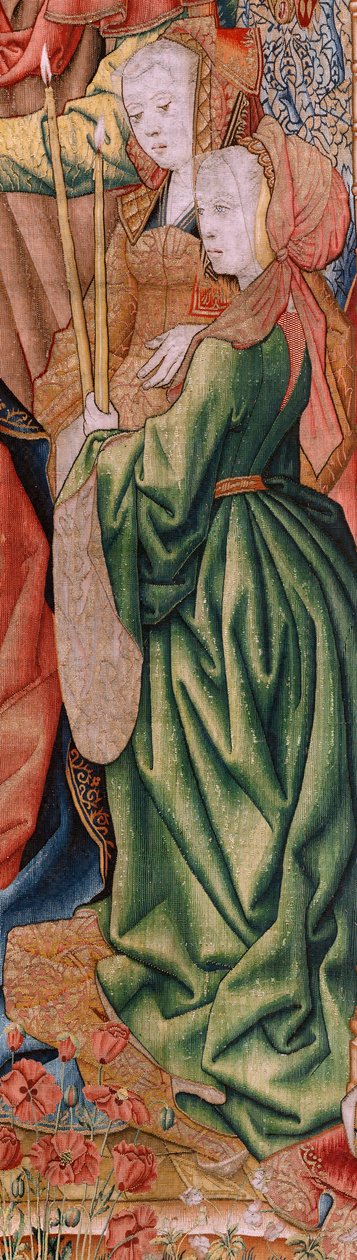 フランダースのタペストリー。 聖母の生涯からのシリーズエピソード。 神殿でのプレゼンテーション (Presentación en el Templo)。 シリーズ第2弾のタペストリー。 Jan van Roome (または van Brussel) のモデル。 ブリュッセルのピーター・ファン・アールストのマニュファクチュール。 1502～1504年頃。 作： Pieter Coecke van Aelst