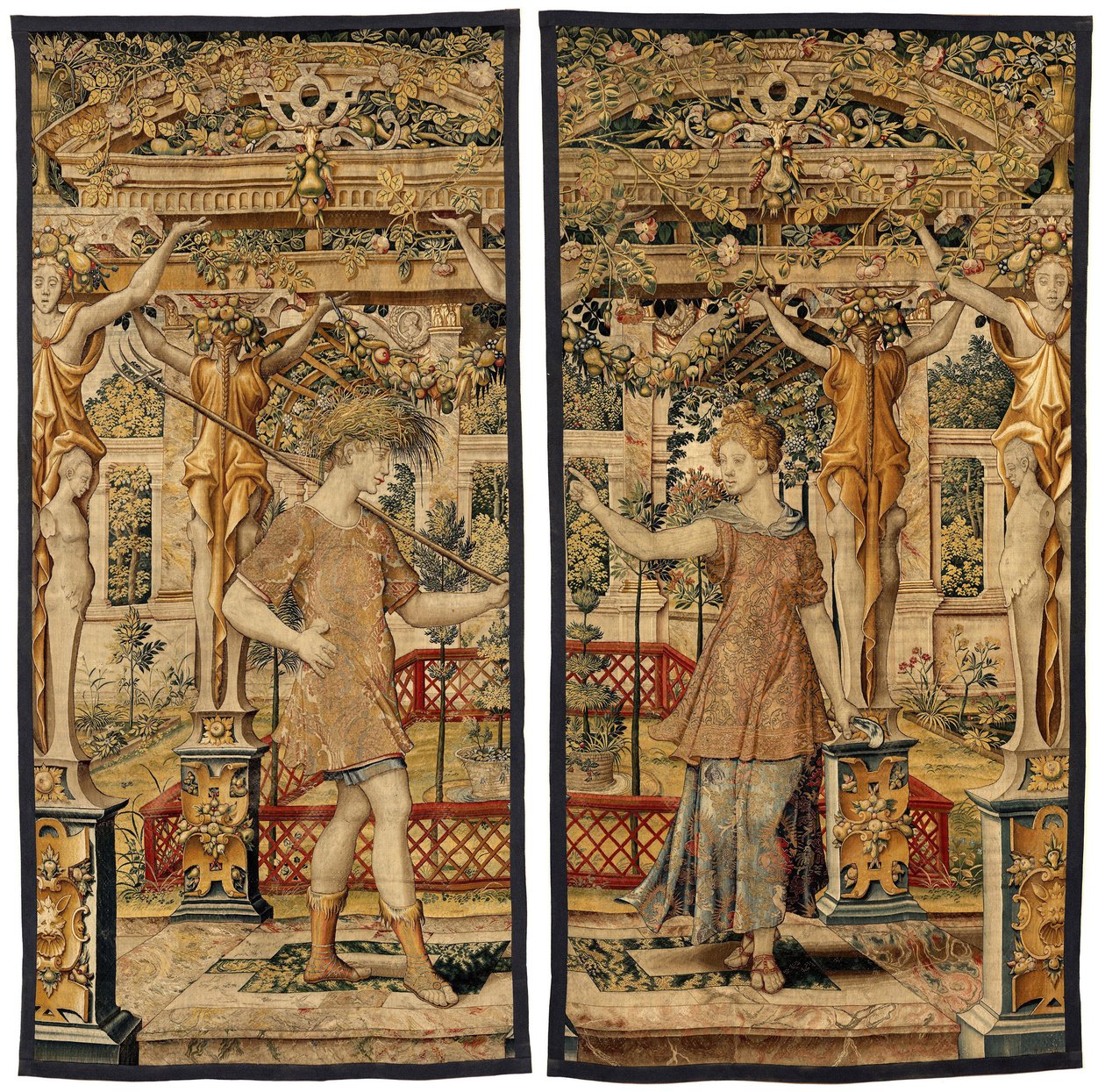 VertumnusとPomona：農夫に変身したVertumnus、1550年頃（金、羊毛、絹） 作： Pieter Coecke van Aelst