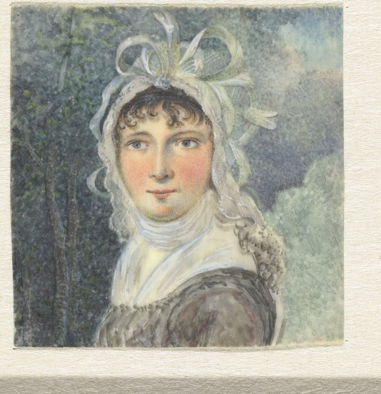 弓のついた帽子をかぶった女性の肖像画 作： ピーター・ジェラルドゥス・ファン・オス