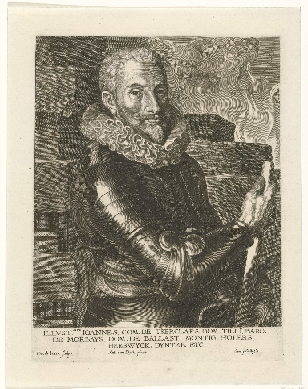 ティリー伯ヨハン・ツェルクラエスの肖像 作： Pieter I Jode de