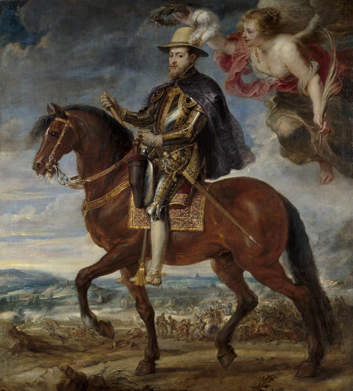 馬に乗ったフィリップII 1527-1598の肖像、1628 作： ピーター・ポール・ルーベンス