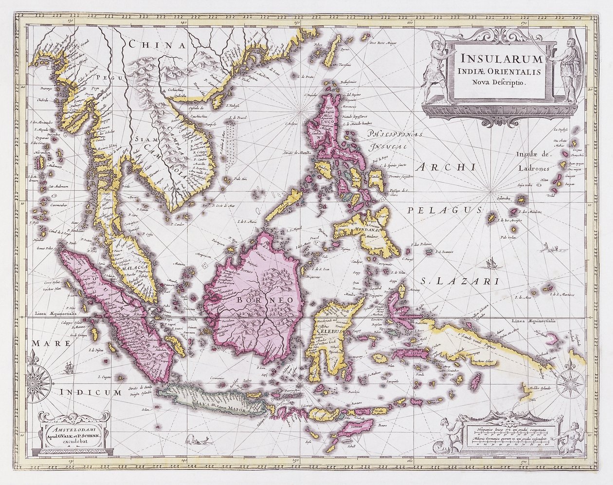 中国とインドネシアの地図、1710年頃 作： ピーター・シェンク