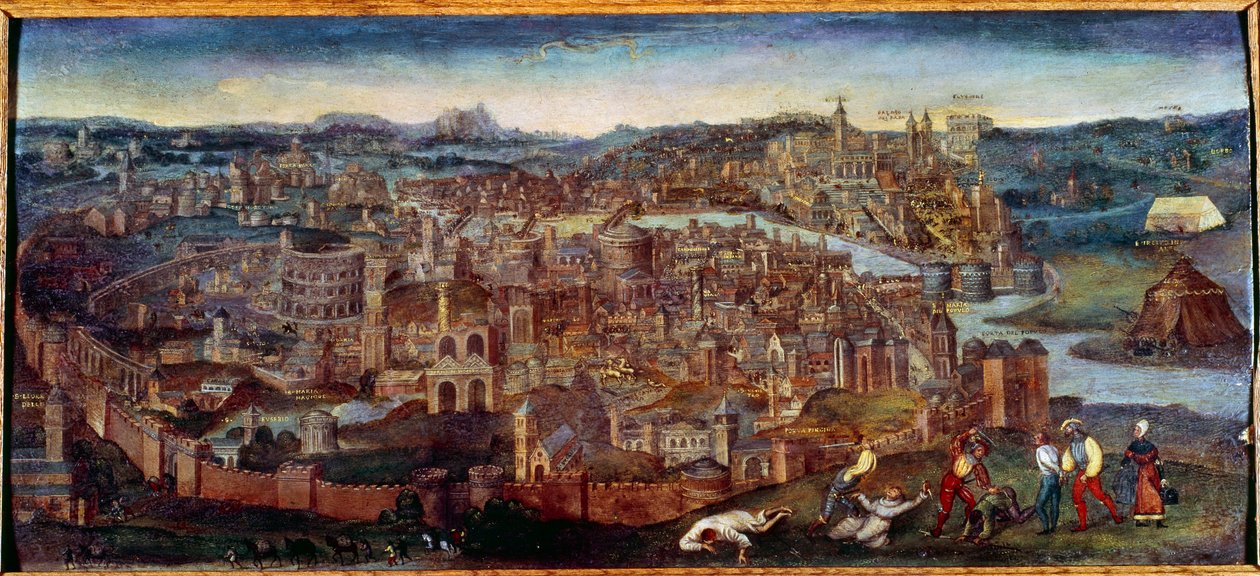 ローマの眺め。ピーテル・ブリューゲルの絵画は、オールド（または旧 作： ピーター・ブリューゲル長老