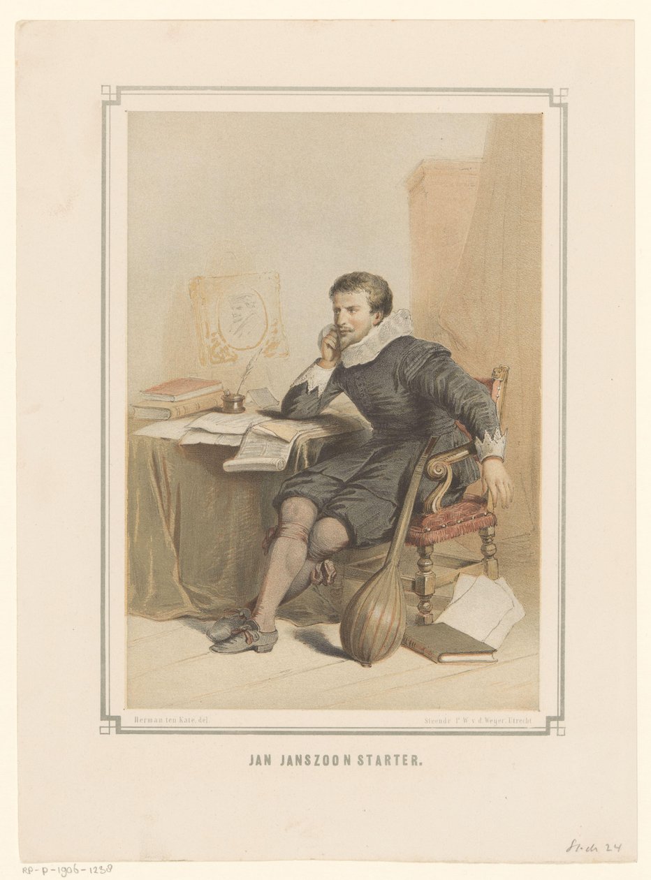 Jan Janszoon スターターのデスクで 作： Pieter Wilhelmus van de Weijer