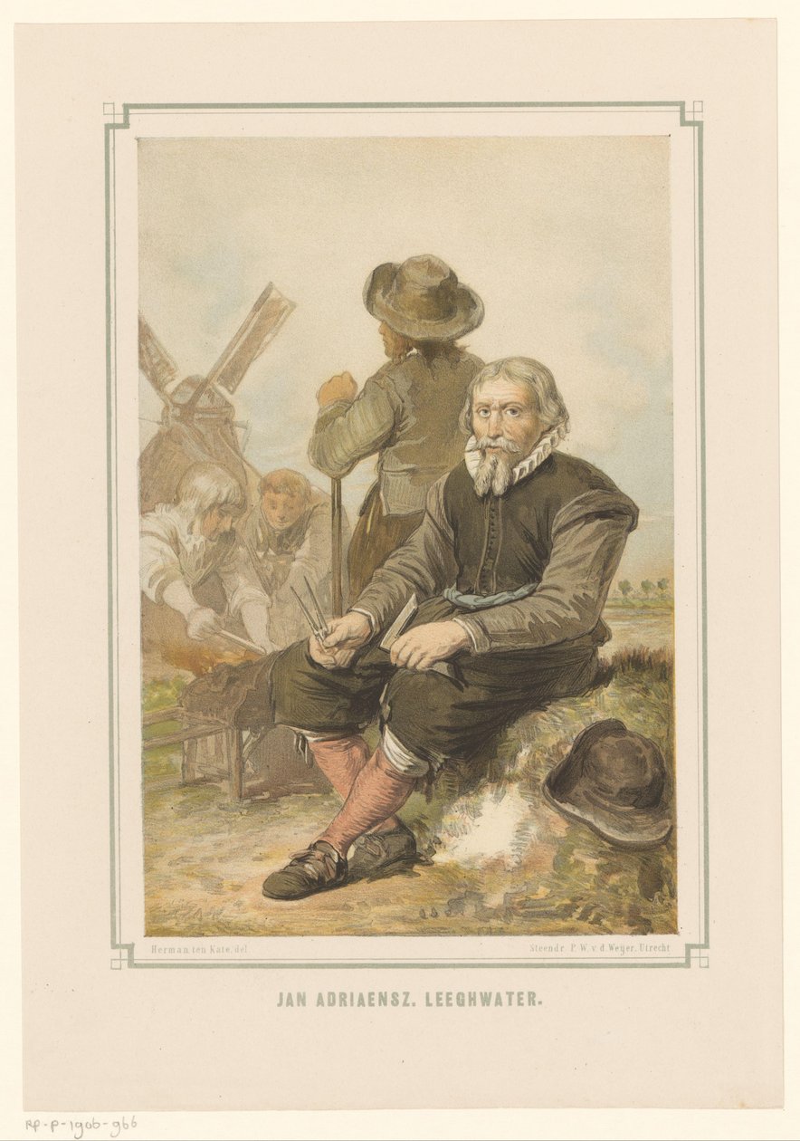 仕事中の風車製作者 Jan Adriaanszoon Leeghwater 作： Pieter Wilhelmus van de Weijer