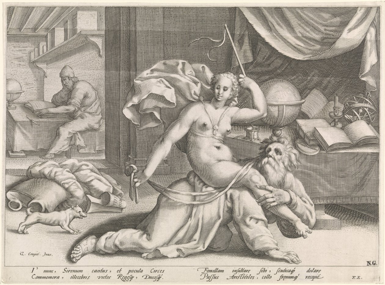 アリストテレスとフィリス 作： Pieter de Jode（I）（帰属）