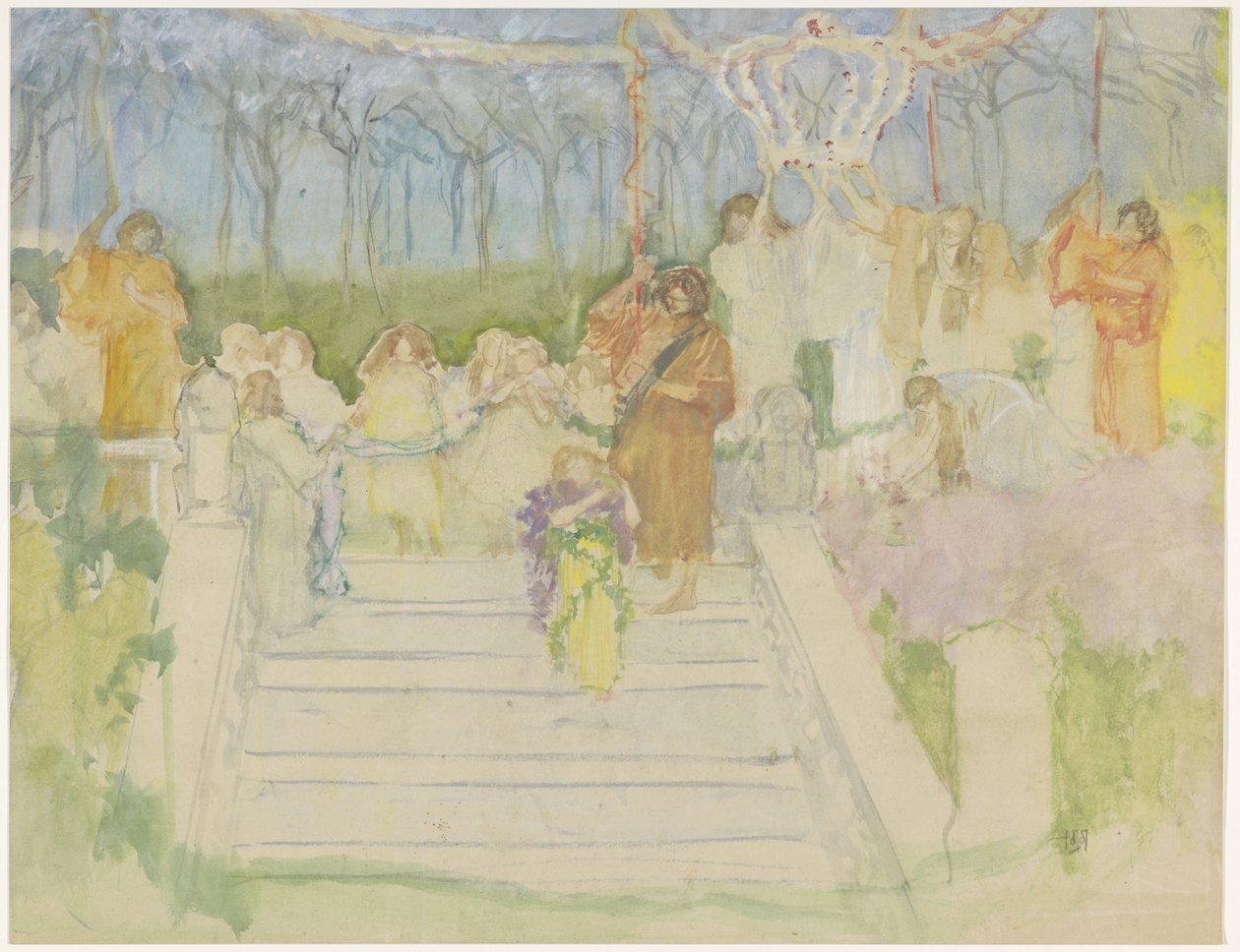 1901 年のウィルヘルミナ女王の結婚式の際の生き生きとしたタブロー 作： Pieter de Josselin