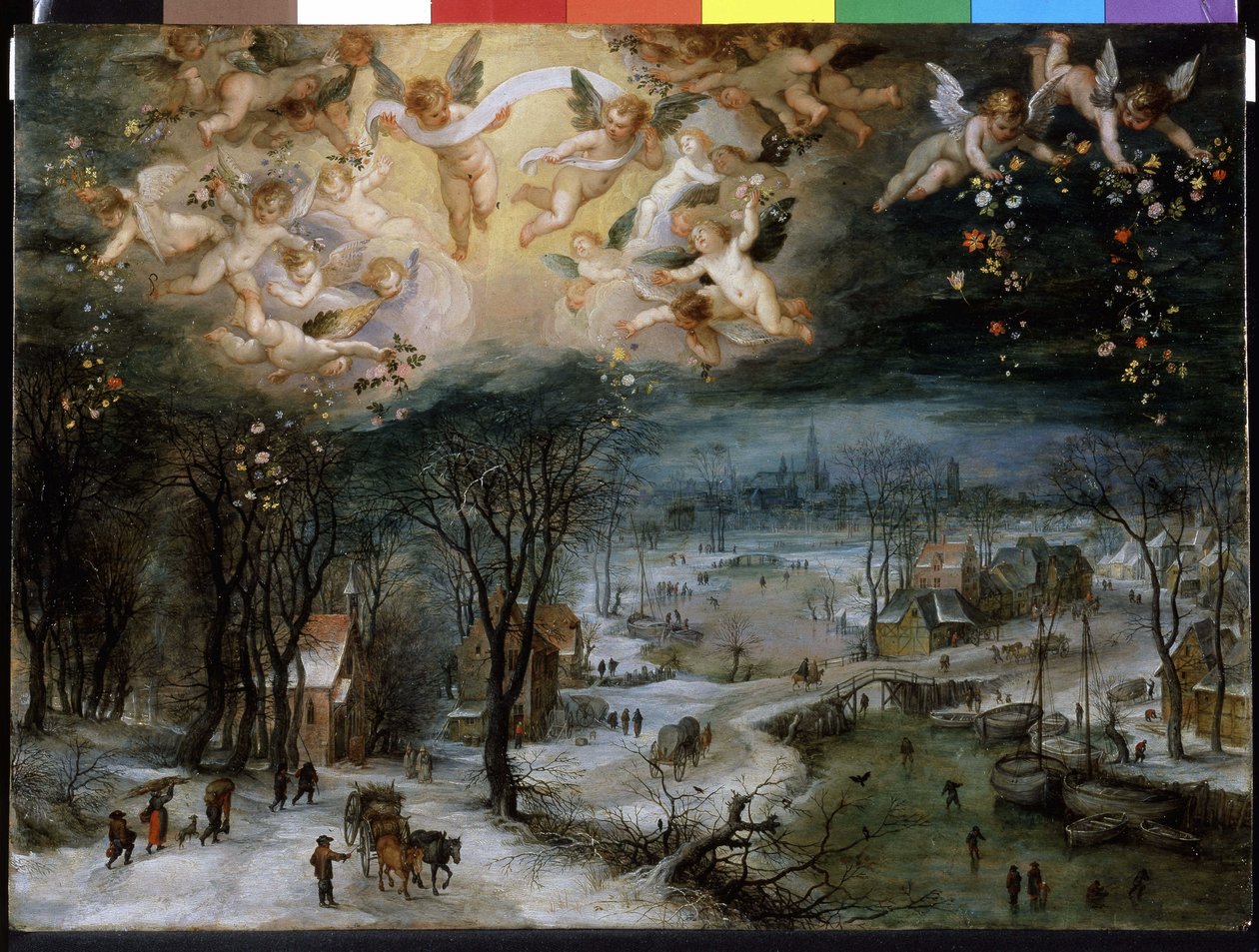 冬の風景」ピーテル・ブリューゲル（Pieter Bruegel the Elder）（1525/30 - 1569）の作品。 作： ピーター・ブリューゲル長老