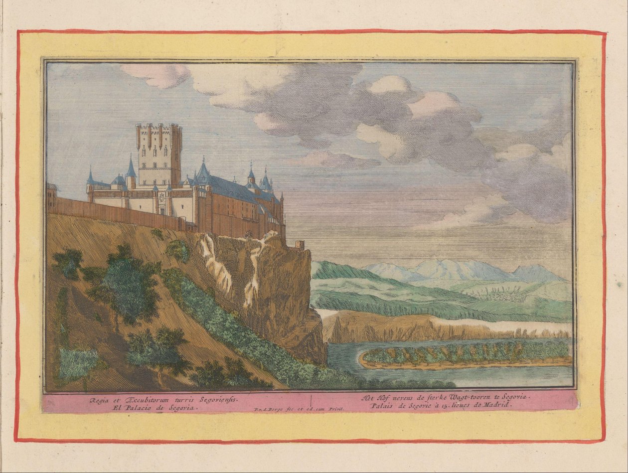 カスティール ヴァン セゴビア Het Hof nevens de sterke Wagt-tooren te Segovia / Regia et Excubitorum turris Segovia (オブジェクトのタイトル) Theatre of Spain (...) (シリーズタイトル) 作： ピーター・ヴァン・デン・ベルジェ