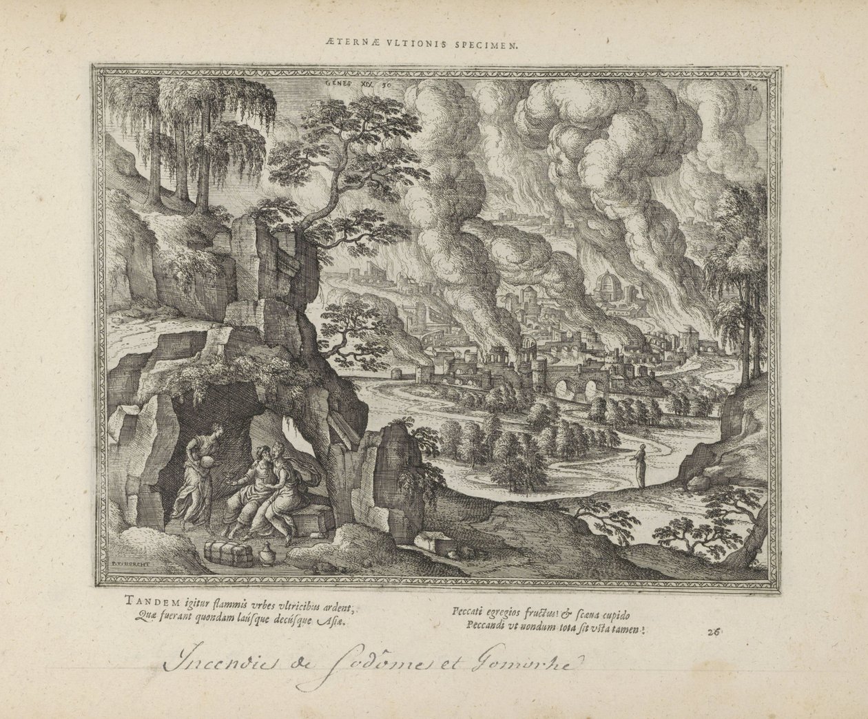 Vernietiging van Sodom en Gomorrah / Lot en zijn dochters 永遠の正義のモニュメント (オブジェクトのタイトル) 両約聖書の聖印と主な歴史（旧約聖書）（連載タイトル） 本の絵と図（連載タイトル） 作： ピーター・ヴァン・デル・ボルヒト（I）